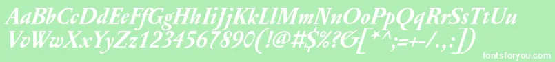 PentagrafOtBoldItalic Font – White Fonts on Green Background