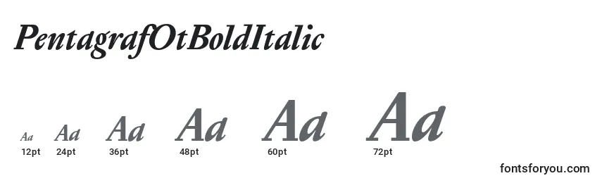 PentagrafOtBoldItalic Font Sizes