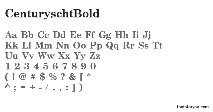 CenturyschtBoldフォント–アルファベット、数字、特殊文字