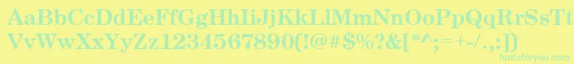 Fonte CenturyschtBold – fontes verdes em um fundo amarelo