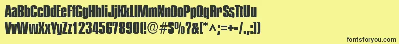 PlakettefourRegular Font – Black Fonts on Yellow Background