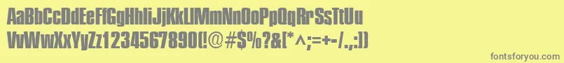 PlakettefourRegular Font – Gray Fonts on Yellow Background