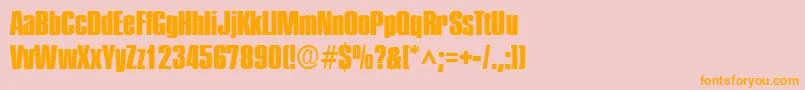 PlakettefourRegular Font – Orange Fonts on Pink Background