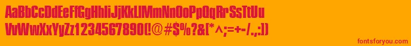 PlakettefourRegular Font – Red Fonts on Orange Background