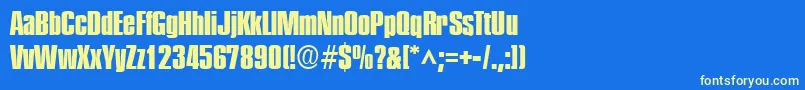 PlakettefourRegular Font – Yellow Fonts on Blue Background