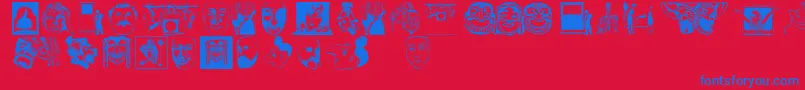 Weitere Informationen zur Dramaandco-Schriftart Dramaandco-Schriftart – Blaue Schriften auf rotem Hintergrund