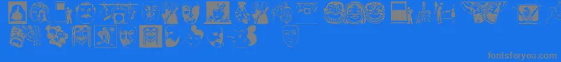 フォントDramaandco – 青い背景に灰色の文字