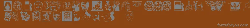 Weitere Informationen zur Dramaandco-Schriftart Dramaandco-Schriftart – Graue Schriften auf braunem Hintergrund