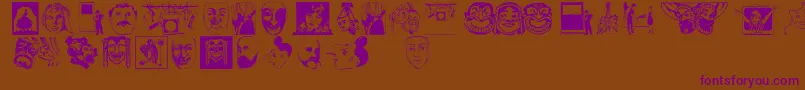 Шрифт Dramaandco – фиолетовые шрифты на коричневом фоне