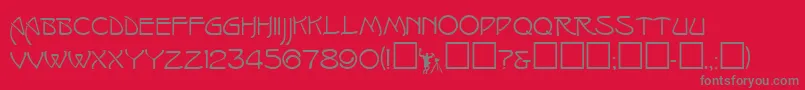 Isadoracaps Font – Gray Fonts on Red Background
