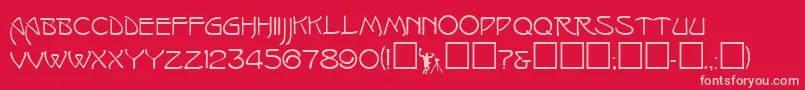 Isadoracaps Font – Pink Fonts on Red Background
