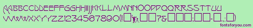 Isadoracaps Font – Purple Fonts on Green Background