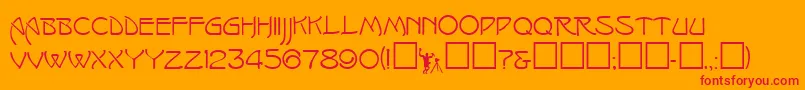 Isadoracaps Font – Red Fonts on Orange Background