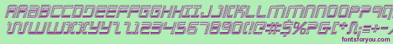 ElectionDay3DItalic Font – Purple Fonts on Green Background