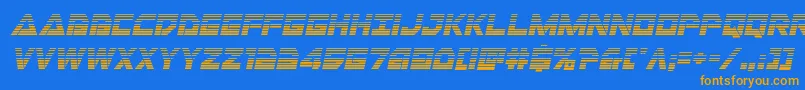 Libertyislandgradital Font – Orange Fonts on Blue Background