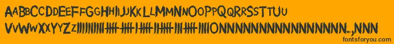 WritingWithoutInk-Schriftart – Schwarze Schriften auf orangefarbenem Hintergrund