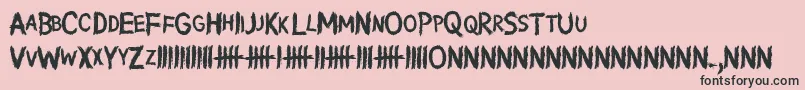 フォントWritingWithoutInk – ピンクの背景に黒い文字