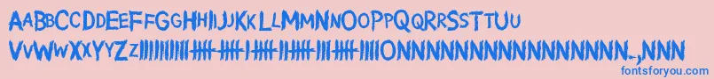 WritingWithoutInk-fontti – siniset fontit vaaleanpunaisella taustalla