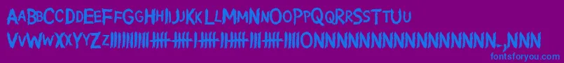 フォントWritingWithoutInk – 紫色の背景に青い文字