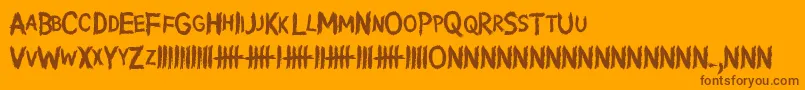 WritingWithoutInk-Schriftart – Braune Schriften auf orangefarbenem Hintergrund