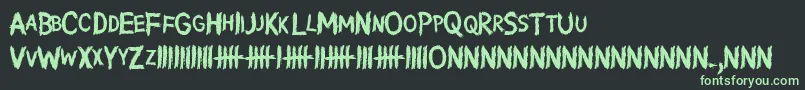 フォントWritingWithoutInk – 黒い背景に緑の文字