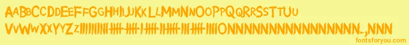 WritingWithoutInk Font – Orange Fonts on Yellow Background