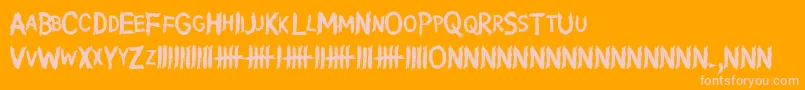 WritingWithoutInk-fontti – vaaleanpunaiset fontit oranssilla taustalla
