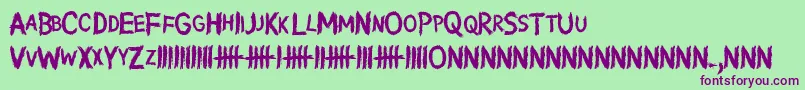 Police WritingWithoutInk – polices violettes sur fond vert