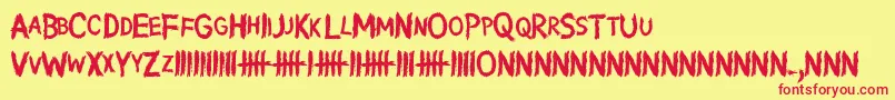 WritingWithoutInk Font – Red Fonts on Yellow Background