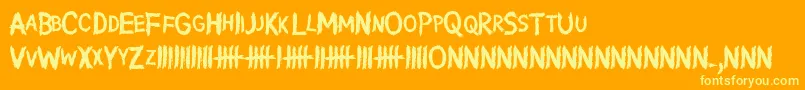 フォントWritingWithoutInk – オレンジの背景に黄色の文字