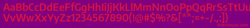 EncodesansnarrowSemibold Font – Red Fonts on Purple Background