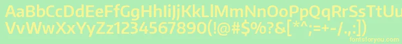 フォントEncodesansnarrowSemibold – 黄色の文字が緑の背景にあります