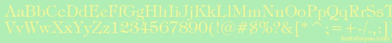 TiffanyLightBt Font – Yellow Fonts on Green Background