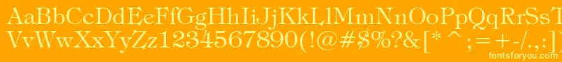 TiffanyLightBt-Schriftart – Gelbe Schriften auf orangefarbenem Hintergrund