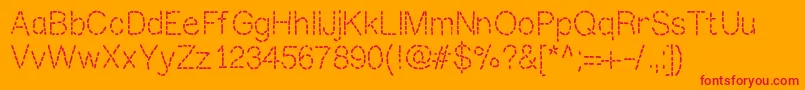 Mixstitch-Schriftart – Rote Schriften auf orangefarbenem Hintergrund