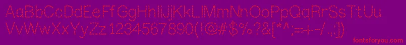 Mixstitch-Schriftart – Rote Schriften auf violettem Hintergrund