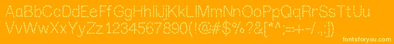 Mixstitch-Schriftart – Gelbe Schriften auf orangefarbenem Hintergrund