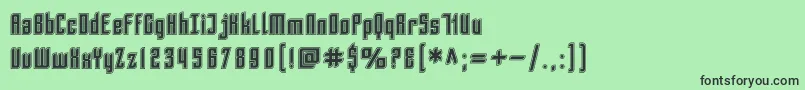 フォントSfPiezolectricInline – 緑の背景に黒い文字