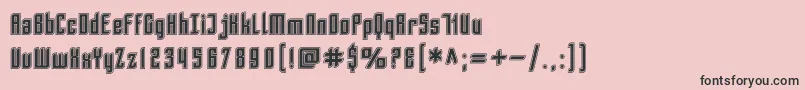 SfPiezolectricInline-fontti – mustat fontit vaaleanpunaisella taustalla