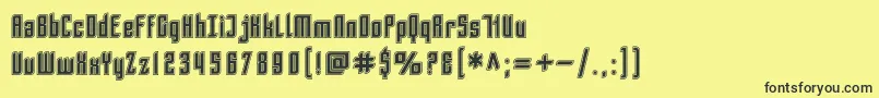SfPiezolectricInline Font – Black Fonts on Yellow Background