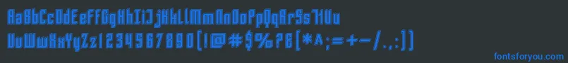 Шрифт SfPiezolectricInline – синие шрифты на чёрном фоне