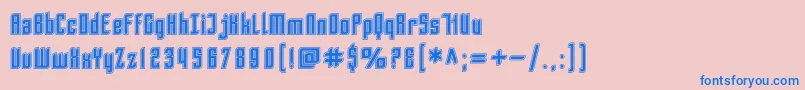 SfPiezolectricInline-Schriftart – Blaue Schriften auf rosa Hintergrund