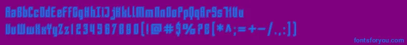 フォントSfPiezolectricInline – 紫色の背景に青い文字