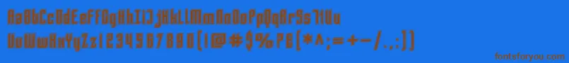 SfPiezolectricInline Font – Brown Fonts on Blue Background