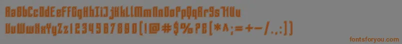 SfPiezolectricInline-fontti – ruskeat fontit harmaalla taustalla