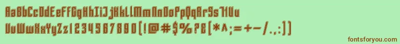SfPiezolectricInline-fontti – ruskeat fontit vihreällä taustalla