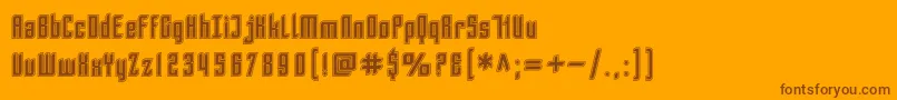 フォントSfPiezolectricInline – オレンジの背景に茶色のフォント