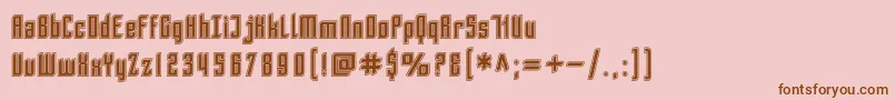 SfPiezolectricInline-fontti – ruskeat fontit vaaleanpunaisella taustalla