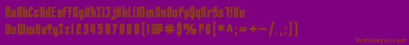 SfPiezolectricInline-fontti – ruskeat fontit violetilla taustalla