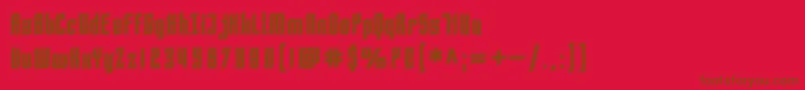 Czcionka SfPiezolectricInline – brązowe czcionki na czerwonym tle
